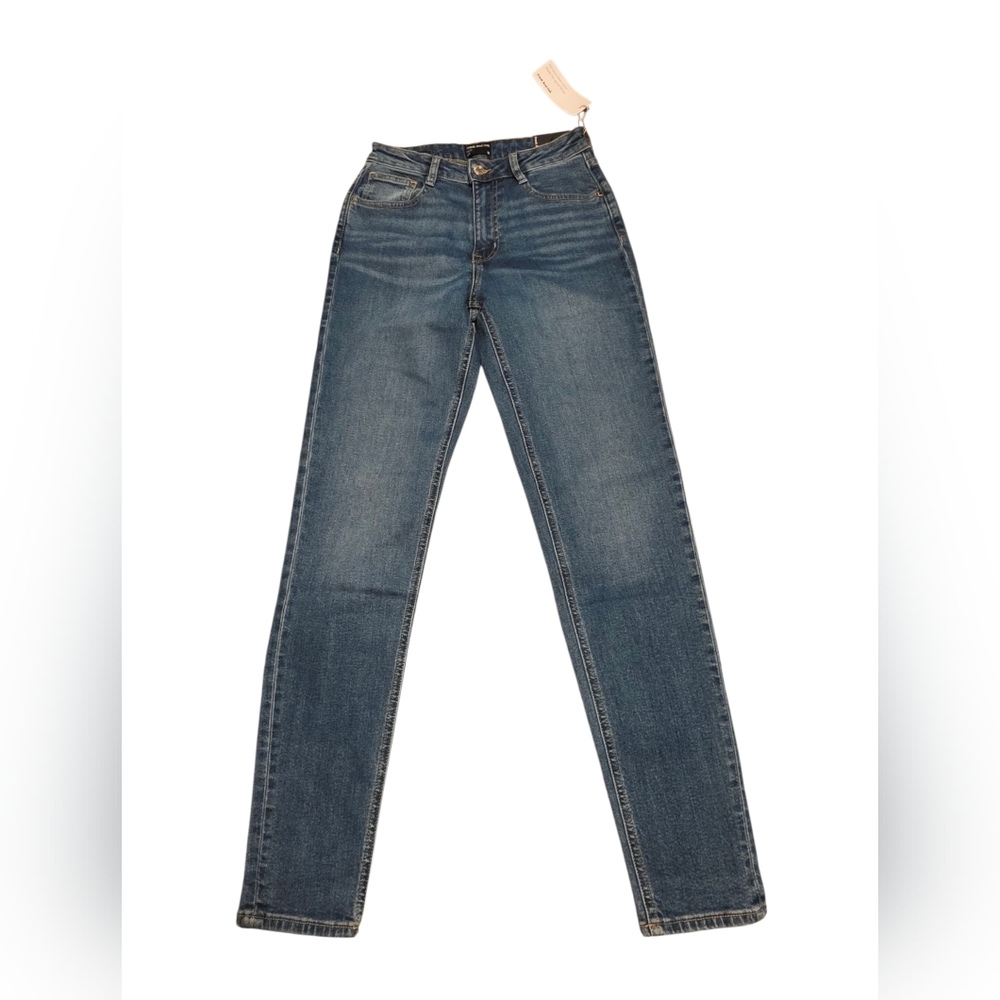 NWT Frank & Oak Medium Wash Kim Slim Fit Highrise Denim Blue Jeans Size 27